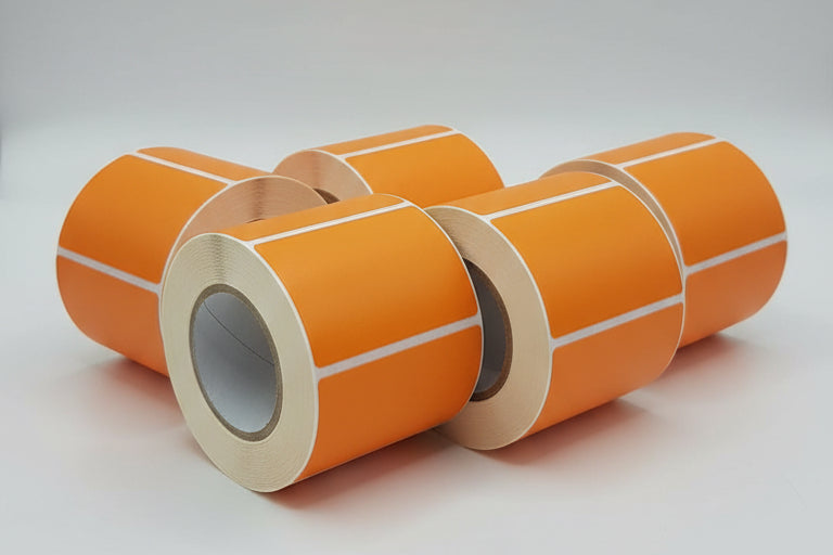 Orange colour coding Labels - 102 x 52mm | 4 x 2 | Self adhesive sticky labels on rolls