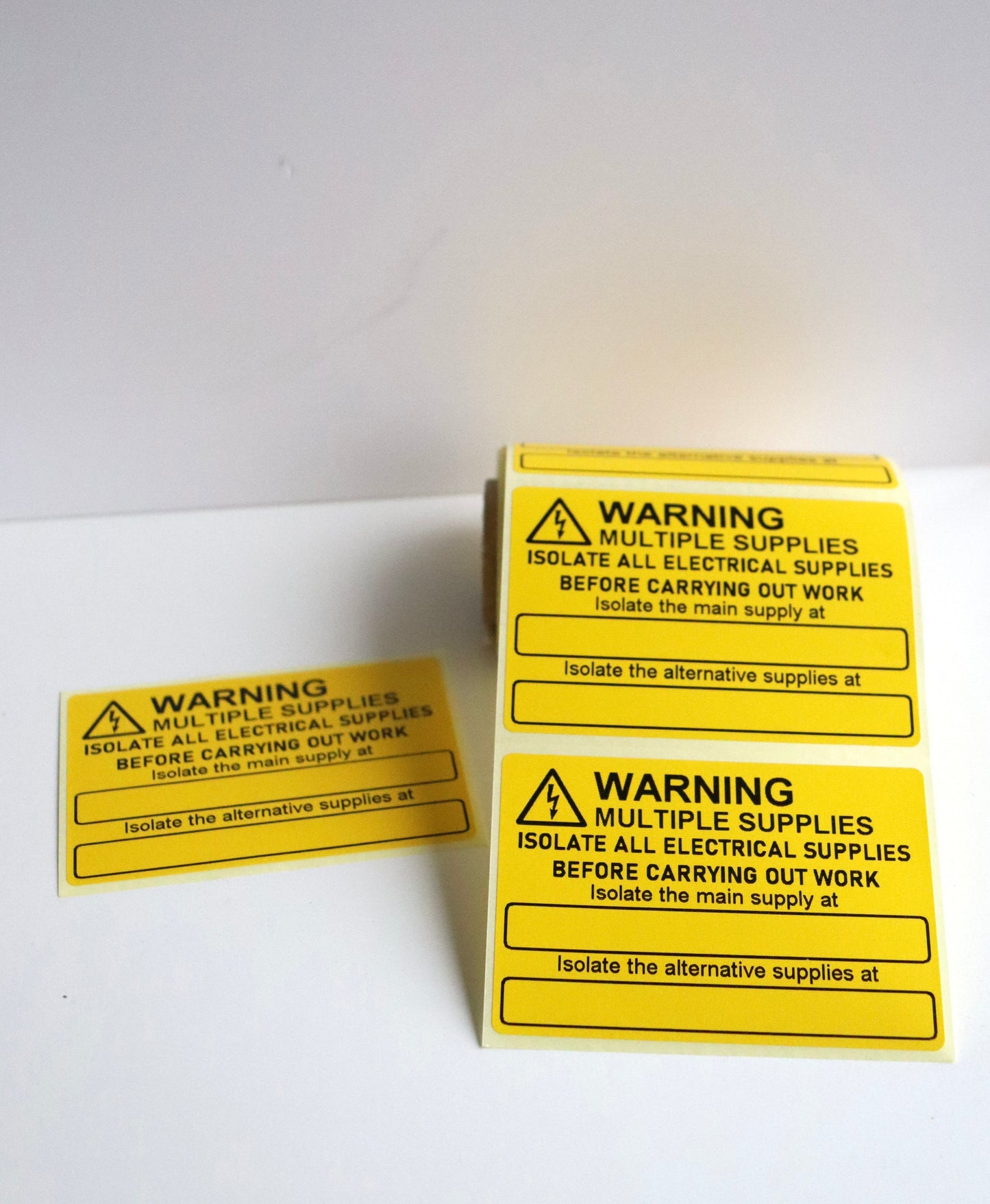 Multiple Supplies Electrical Labels – 76 x 52mm / 3 x 2"