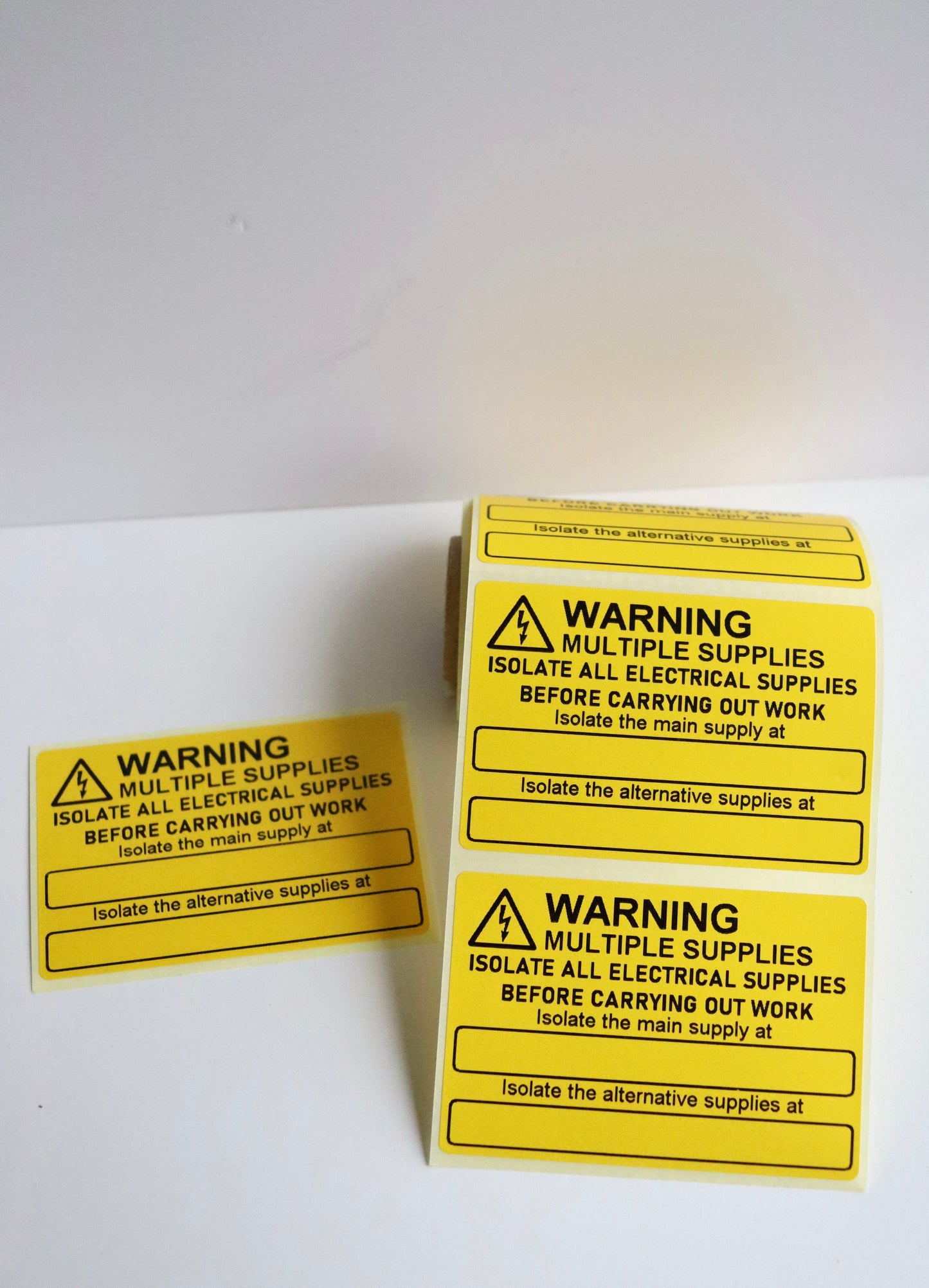 Multiple Supplies Electrical Labels – 76 x 52mm / 3 x 2"