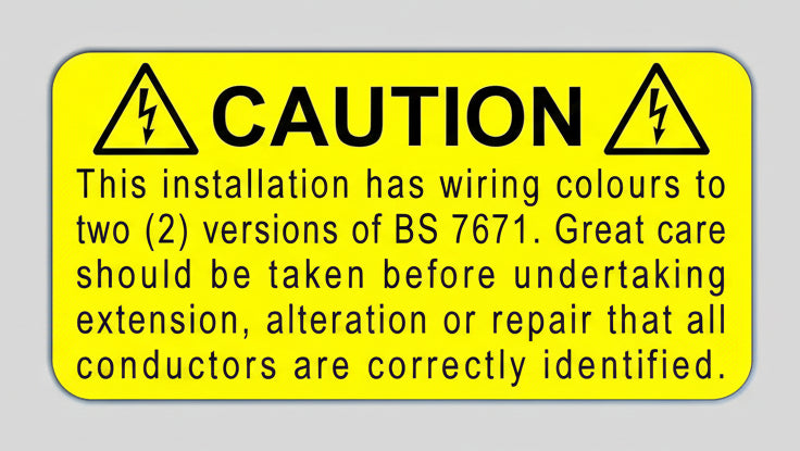harmonised cable colour labels 50x25mm