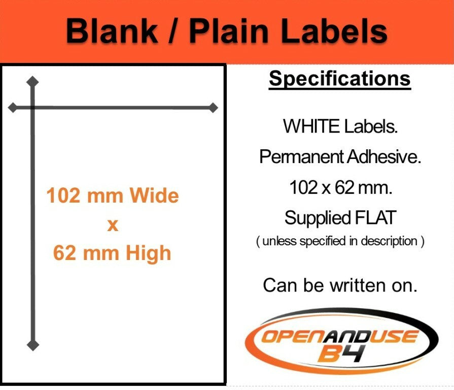 White Sticky Labels 102 x 62mm why not recycle old envelopes