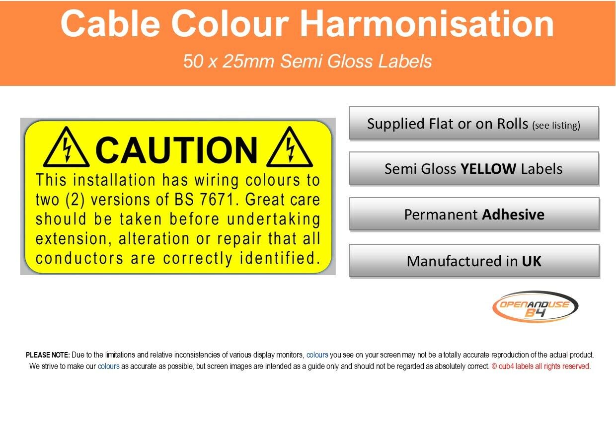 harmonised wiring colour label UK