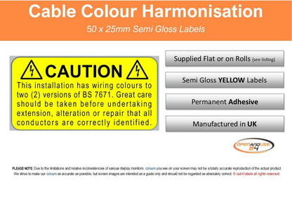 harmonised wiring colour label UK