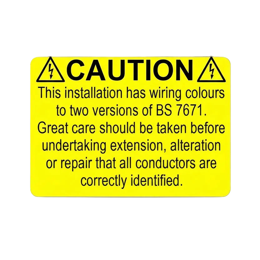 HARMONISED Cable Colour Electrical Wiring Label 76 x 52mm self-adhesive labels