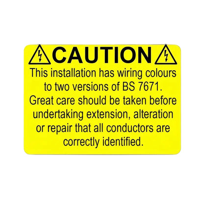HARMONISED Cable Colour Electrical Wiring Label 76 x 52mm self-adhesive labels